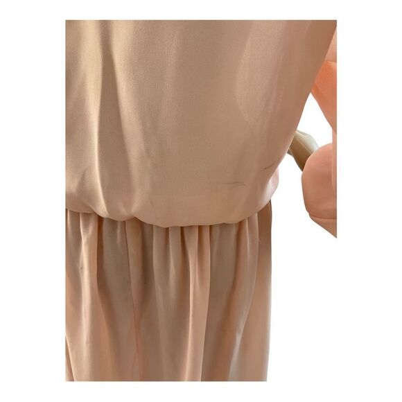 Vtg Jennifer Gee Shoulder Padded Elastic Waist Sheath Orange Dress size 12 Petit - Picture 5 of 14